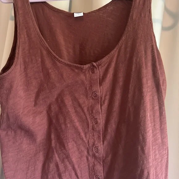 Oldnavy Brown Button down tank - Picture 2 of 3